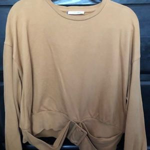 Zara Trafaluc Light Brown Belted Sweater